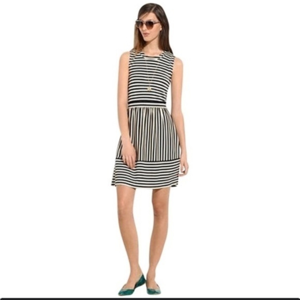 Anthropologie Hi Line Black and White Striped sleeveless rayon spandex  Dress S